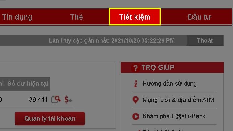 Chọn Tiết kiệm trên thanh công cụ