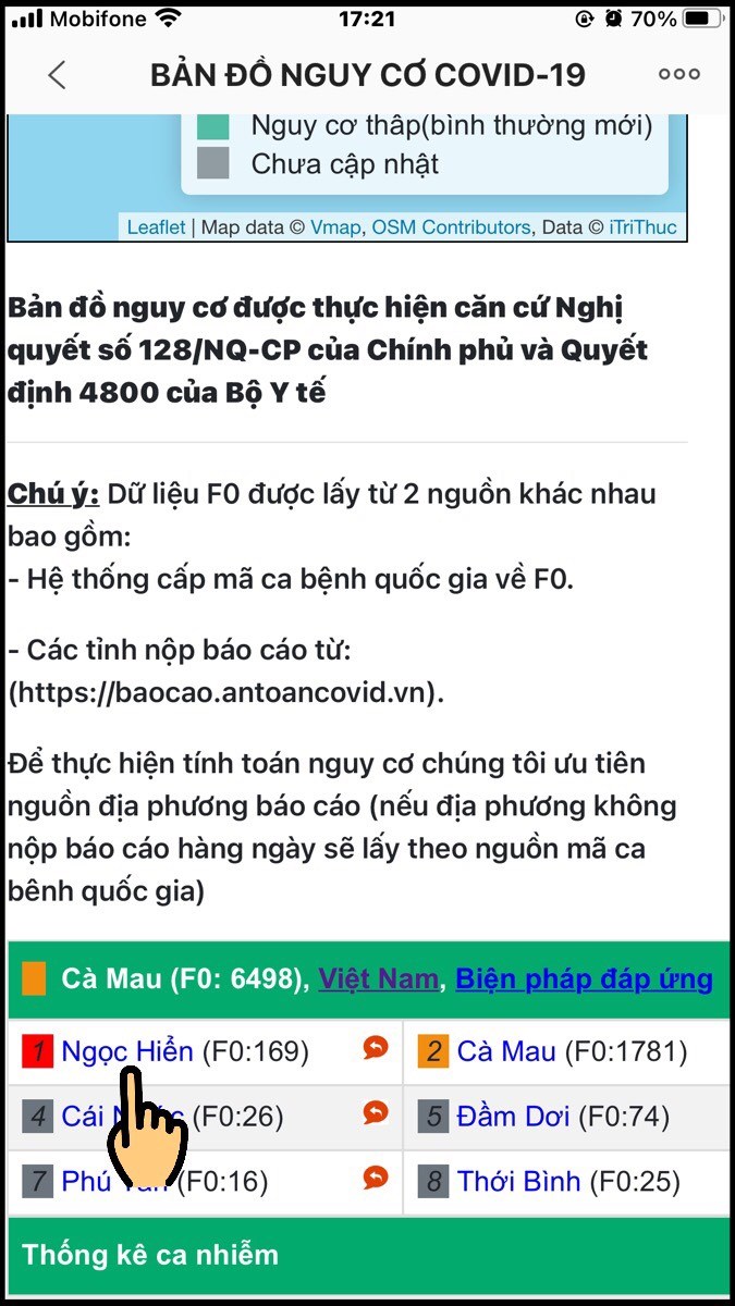 Chọn huyện muốn xem chi tiết