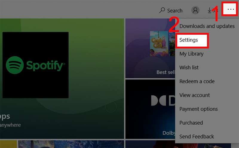 Chọn Setting Chọn Setting