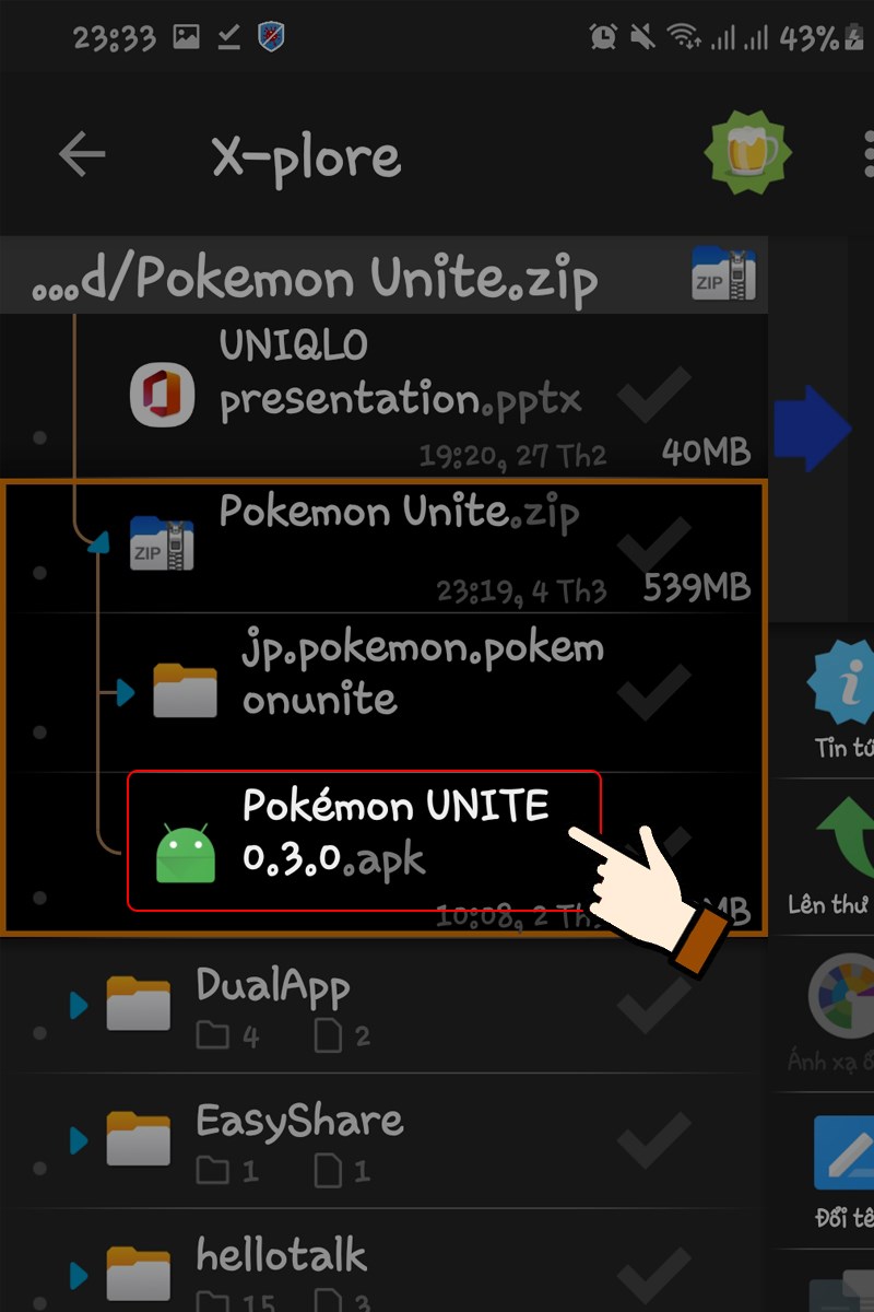 Nhấn chọn file Pokemon taigameionline.vn