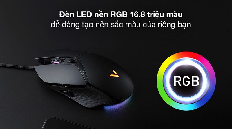 Rapoo VT30 sở hữu đ&egrave;n LED RGB 16.8 triệu m&agrave;u