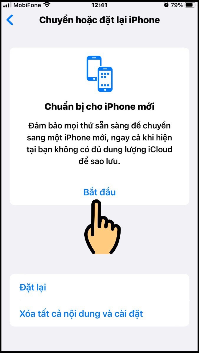 Nhấn Bắt đầu