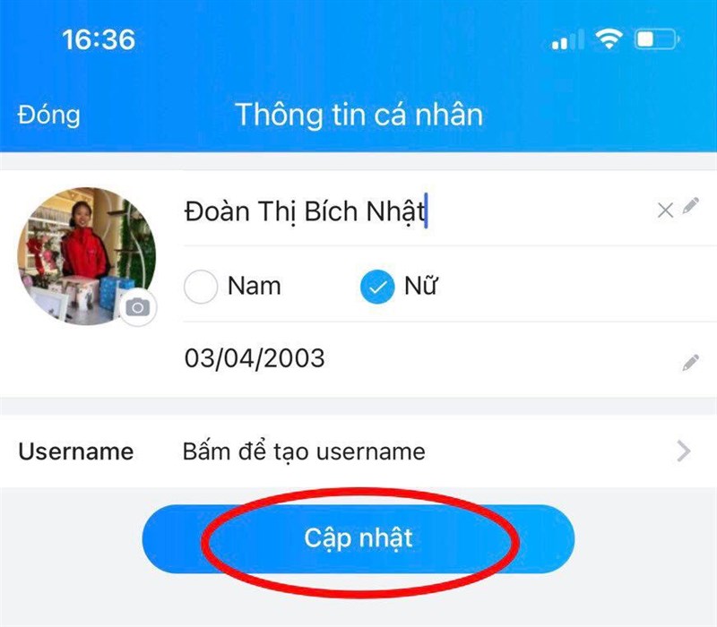 Chọn Cập nhật Chọn Cập nhật