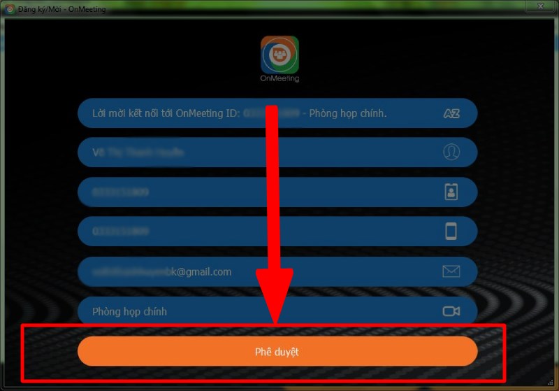 Nhấn n&uacute;t Ph&ecirc; duyệt
