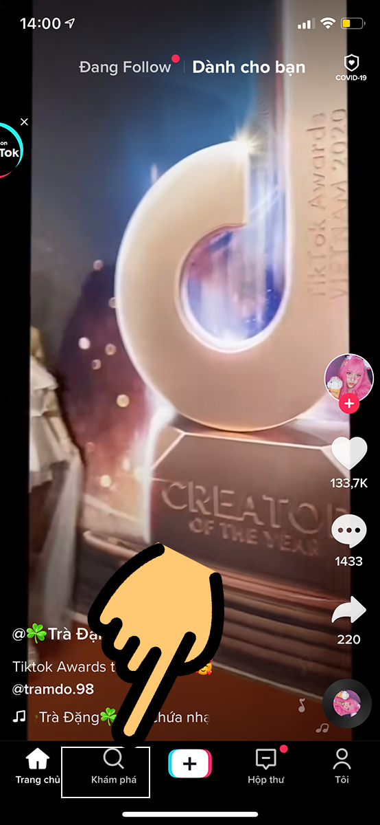 chọn mục Khám phá chọn mục Khám phá