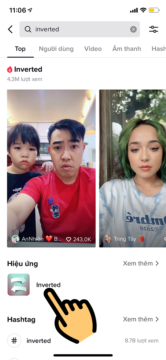 hiệu ứng lật mặt Inverted