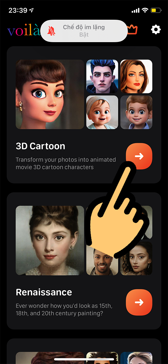 Cách biến ảnh bạn thành nhân vật hoạt hình Disney với app Voila