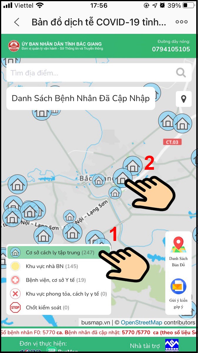 Bấm vào biểu tượng hình ngôi nhà màu xanh