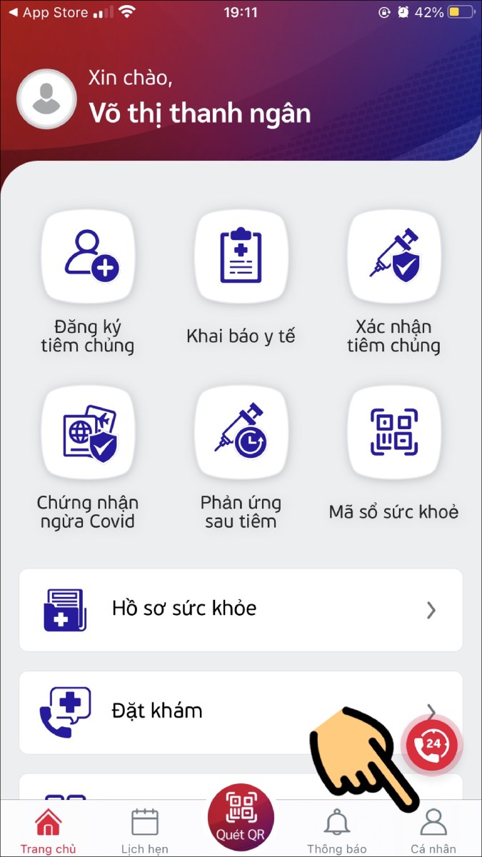 Nhấn vào mục Cá nhân