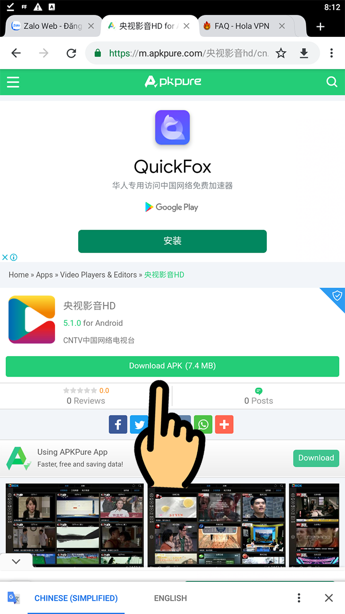 nhấn nút Download APK 