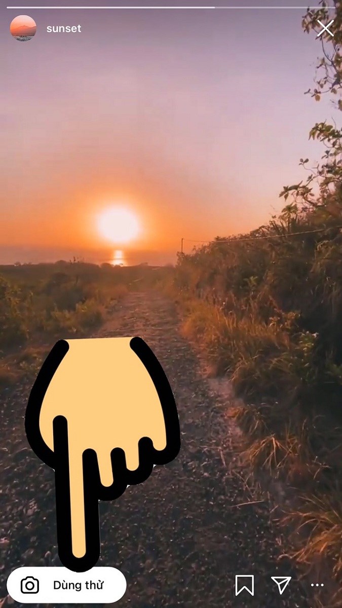 Chọn mục D&ugrave;ng thử