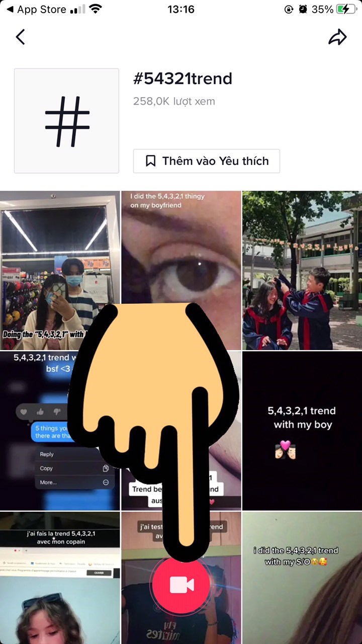 Nhấn n&uacute;t quay phim