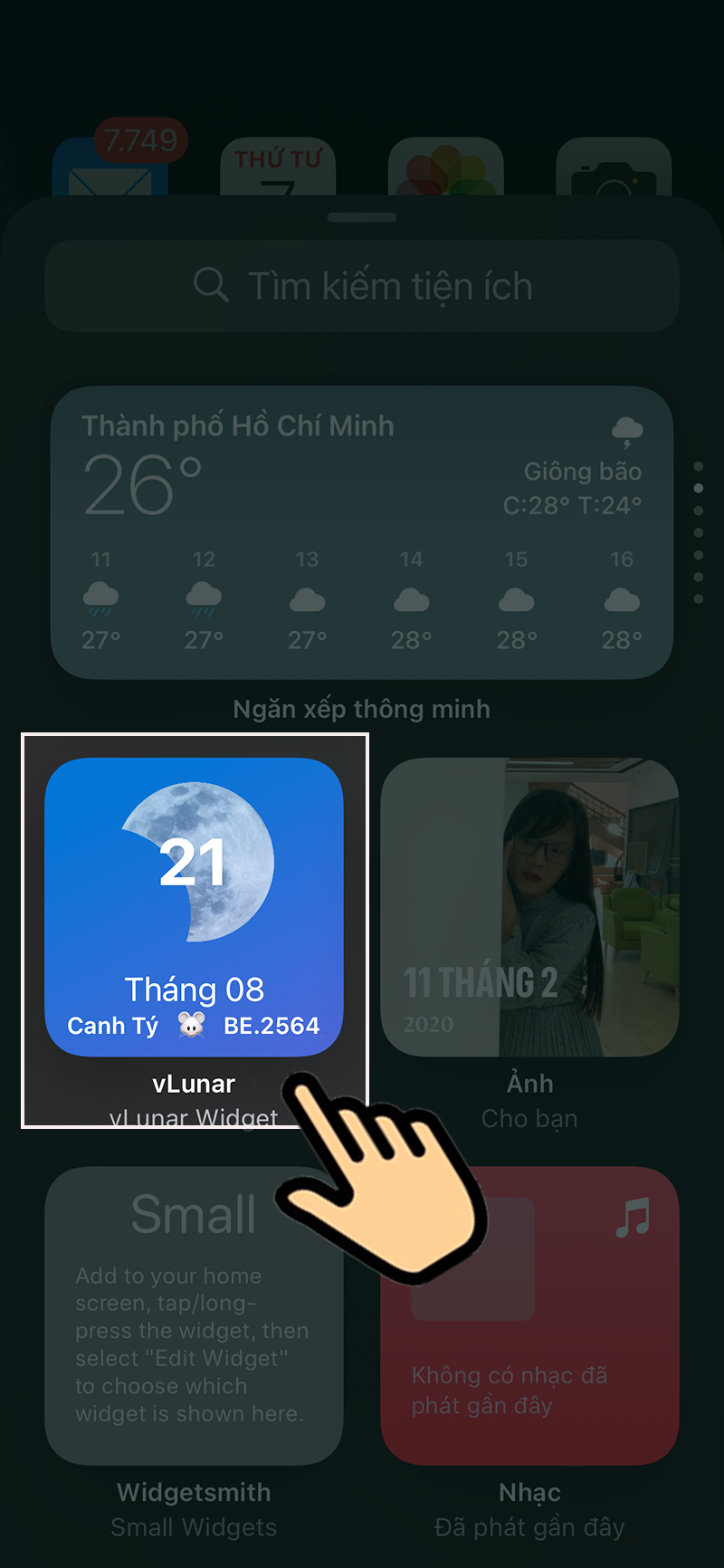 C&aacute;ch c&agrave;i widget xem lịch &acirc;m tr&ecirc;n iPhone chạy iOS 14 dễ nhất