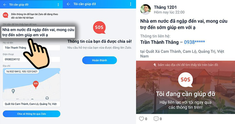 nhập nội dung ghi cứu hộ