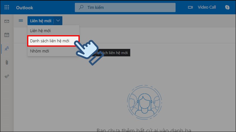Chọn Danh s&aacute;ch li&ecirc;n hệ mới