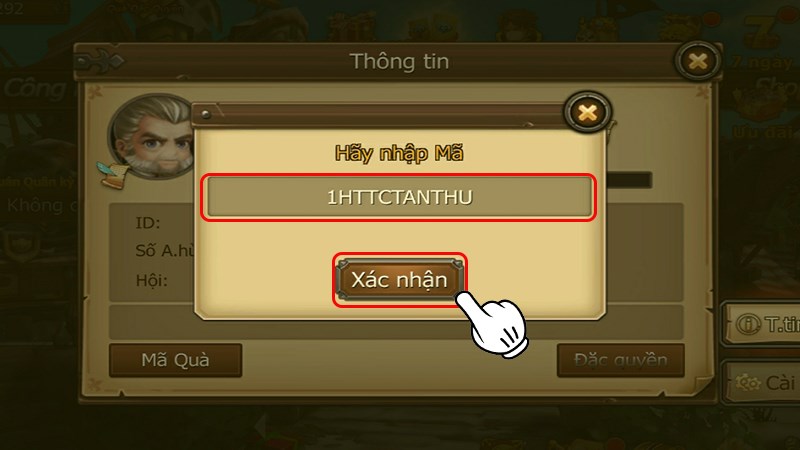 Nhấn vào Xác nhận