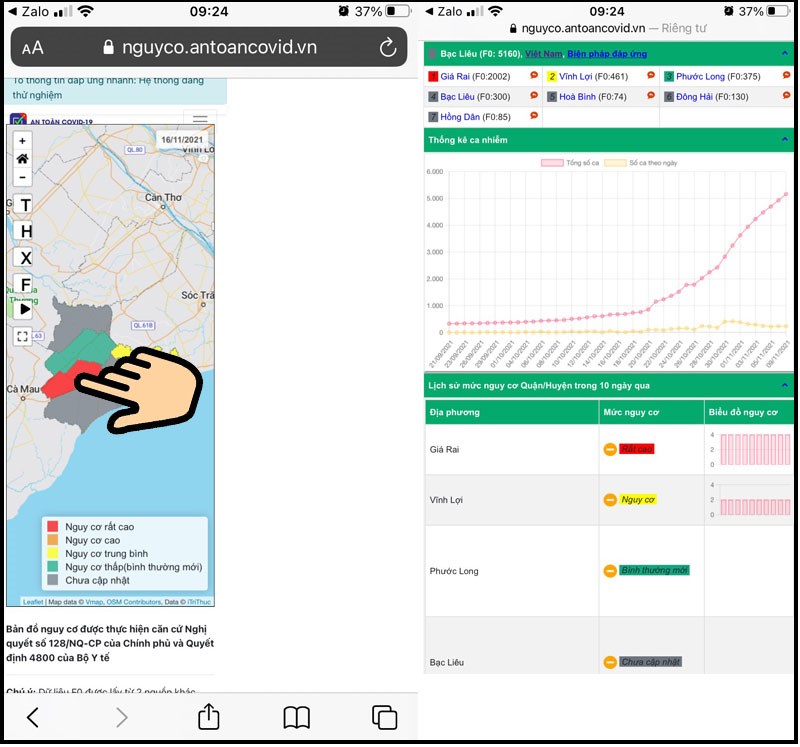 Bấm chọn v&ugrave;ng m&agrave;u tr&ecirc;n b&agrave;n đồ cấp Huyện để xem th&ocirc;ng tin chi tiết c&aacute;c x&atilde; trong huyện