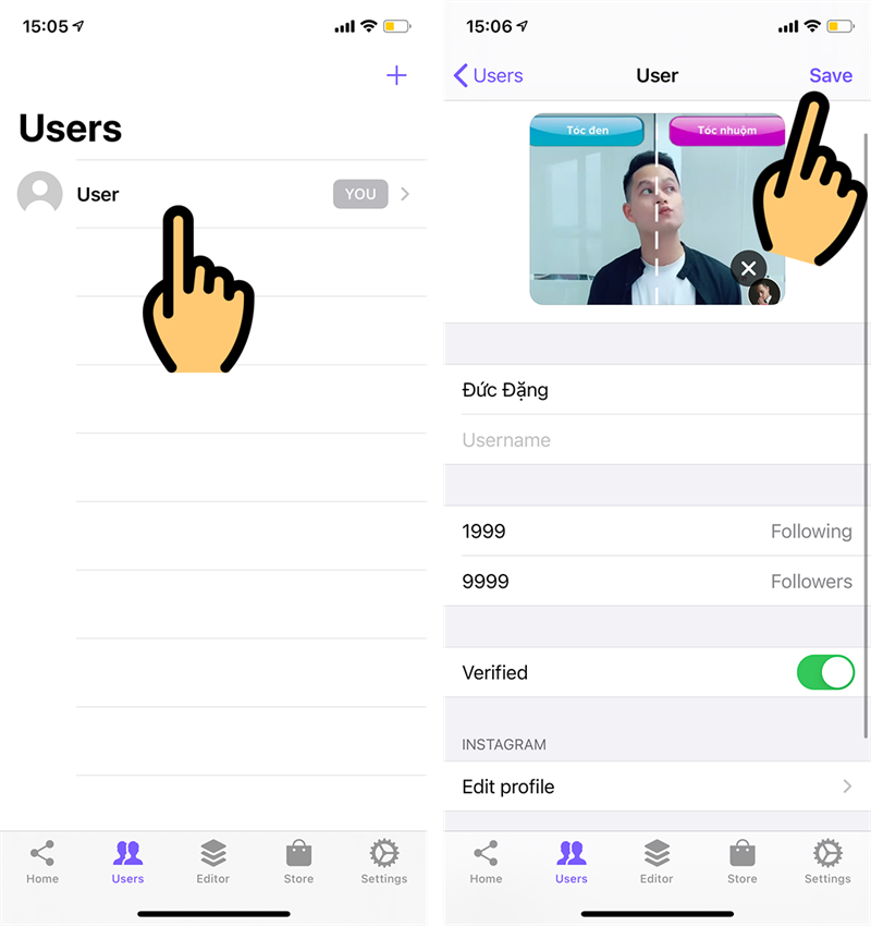 Chọn mục User để tạo tài khoản cho bạn 