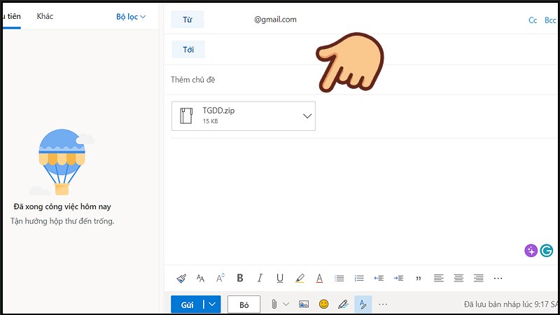 Gửi Video/File sau khi đã nén bình thường bằng Outlook