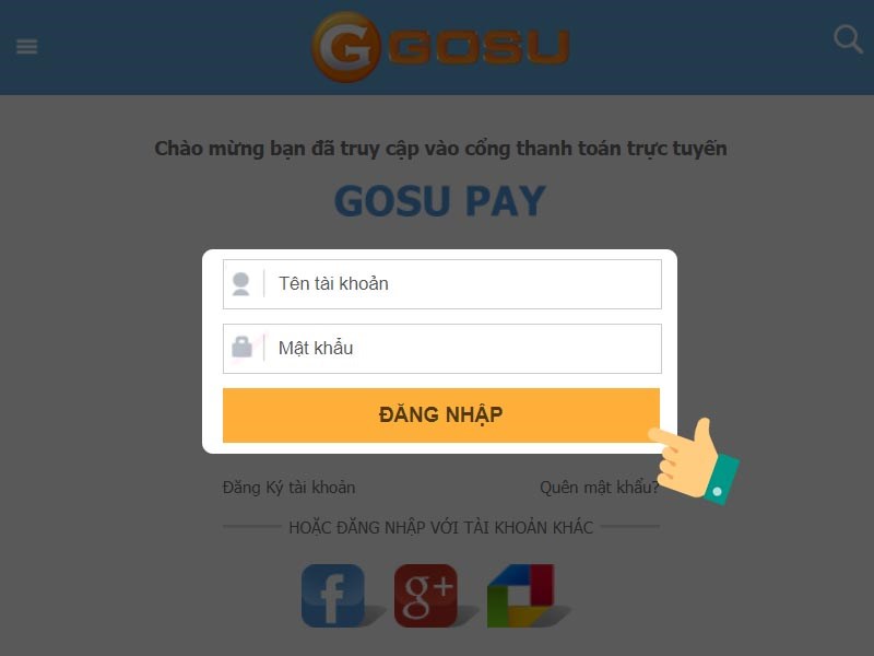 Điền th&ocirc;ng tin đăng nhập v&agrave;o game