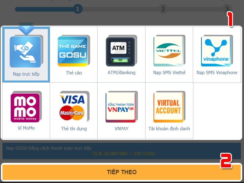 Nạp với c&aacute;ch h&igrave;nh thức