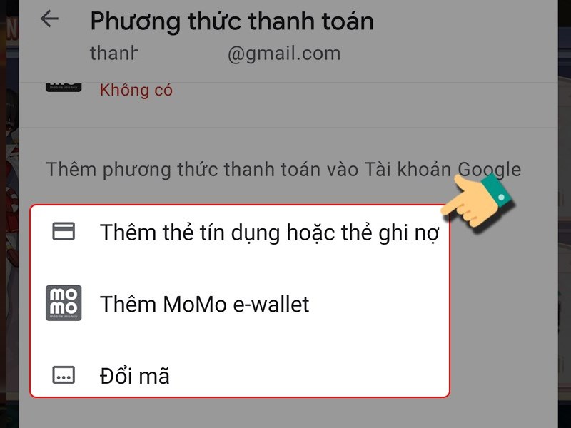 Chọn cách thanh toán và thanh toán