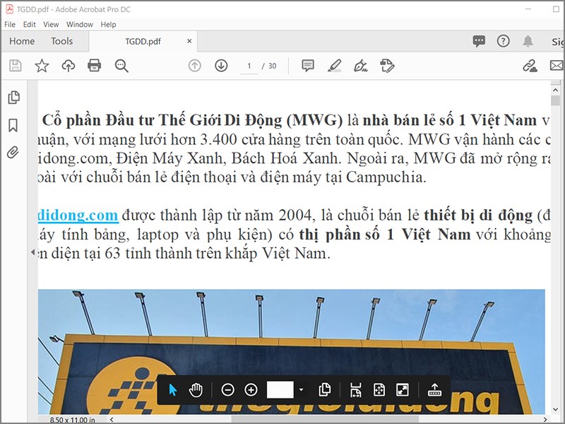 Mở file PDF bằng Adobe Acrobat Reader