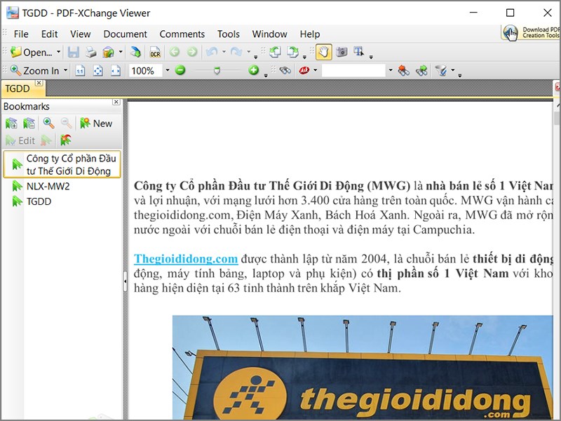 Mở file PDF bằng PDF-XChange Viewer