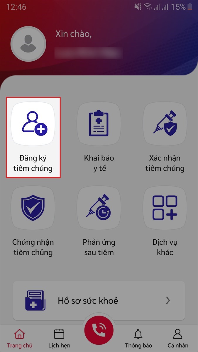 Đăng k&iacute; ti&ecirc;m vắc-xin Covid-19 tr&ecirc;n app Sổ sức khỏe điện tử
