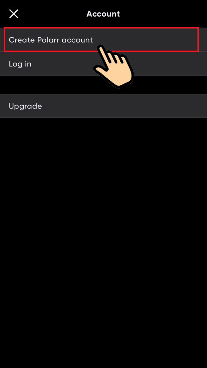 Chọn Create Polarr account
