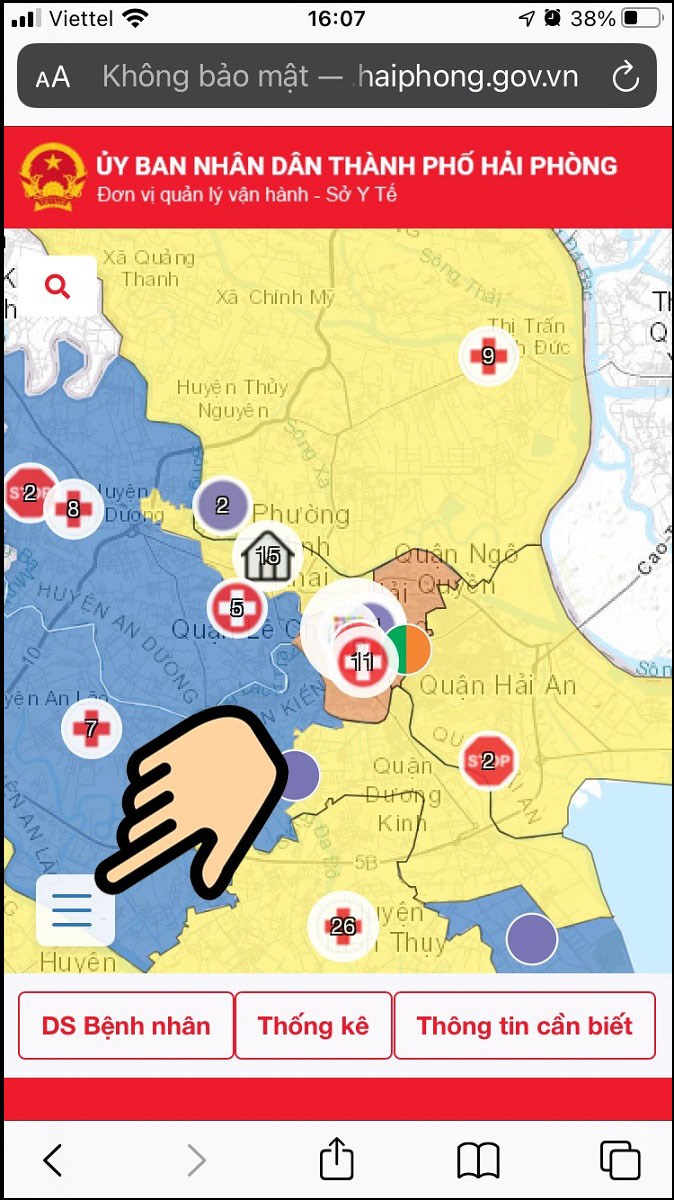 Bấm chọn menu 3 dấu gạch ngang