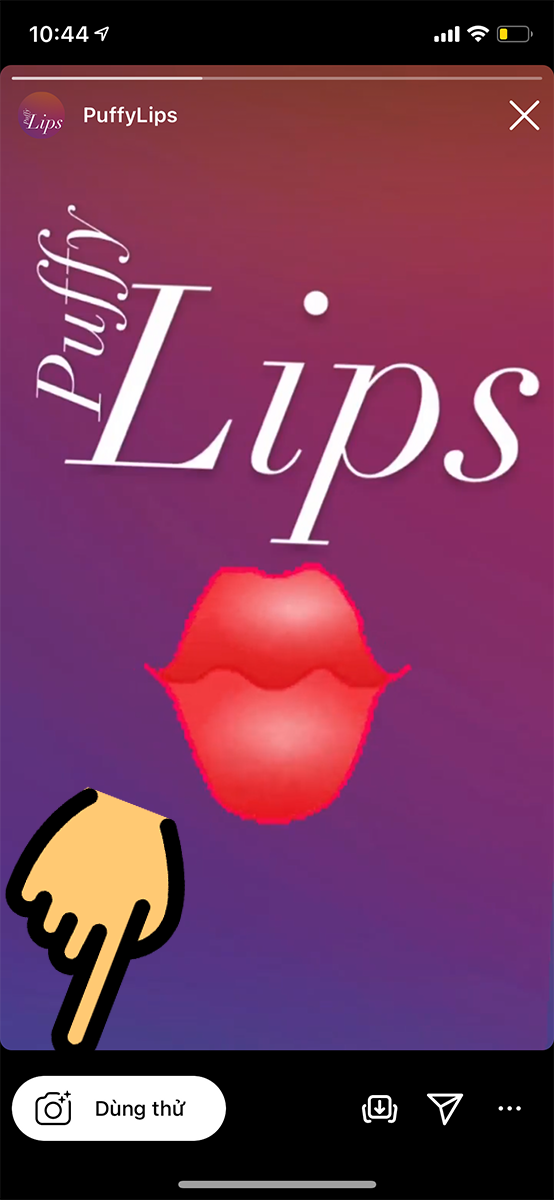 chọn mục D&ugrave;ng thử