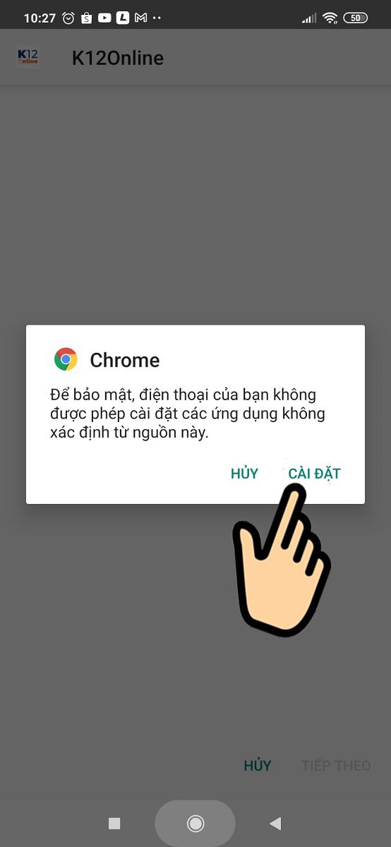 Ấn C&agrave;i đặt