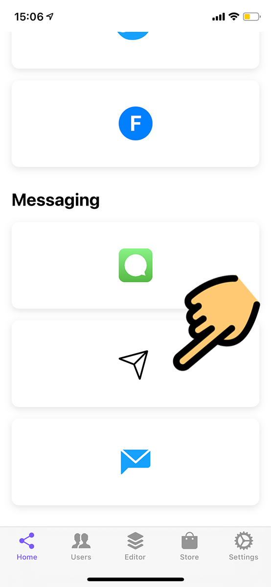 chọn app nhắn tin muốn tạo tin nhắn giả
