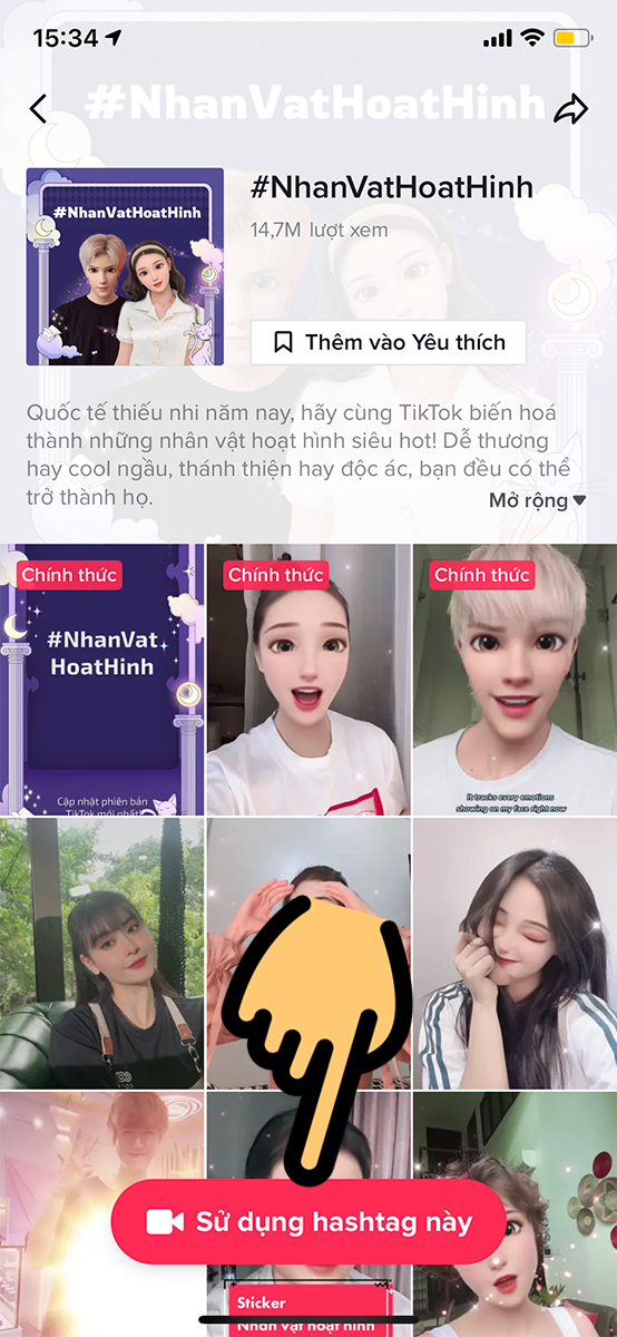 Nhấn dòng chữ Sử dụng hashtag này Nhấn dòng chữ Sử dụng hashtag này
