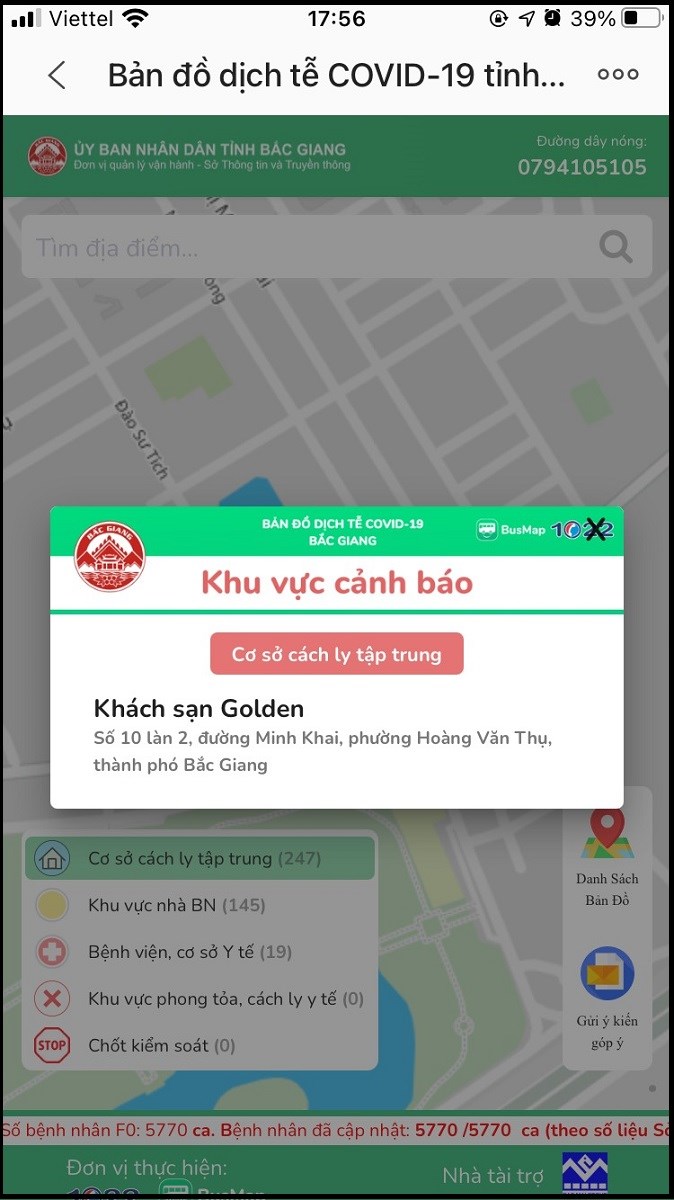 Xem chi tiết địa chỉ Cơ sở tập chung cách ly