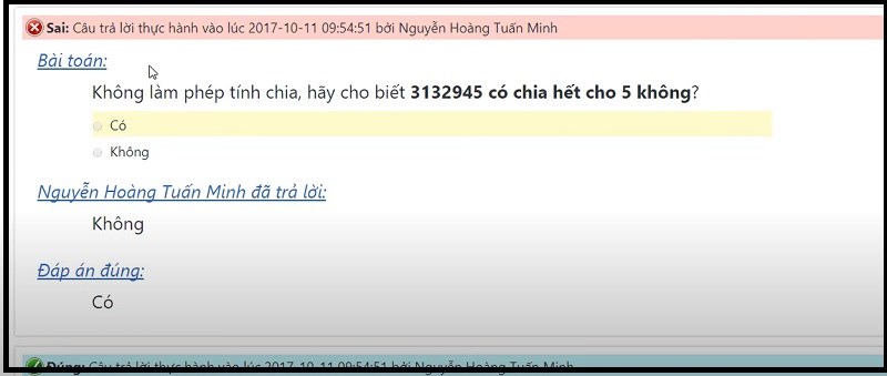 Bạn sẽ xem được mình sai ở câu nào, đáp án đúng là gì Bạn sẽ xem được mình sai ở câu nào, đáp án đúng là gì