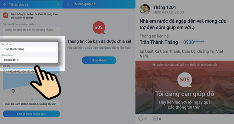 Điền thông tin tên, số điện thoại