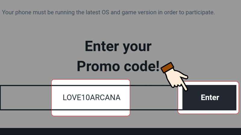 Nhập code c&oacute; sẵn > Nhấn chọn Enter