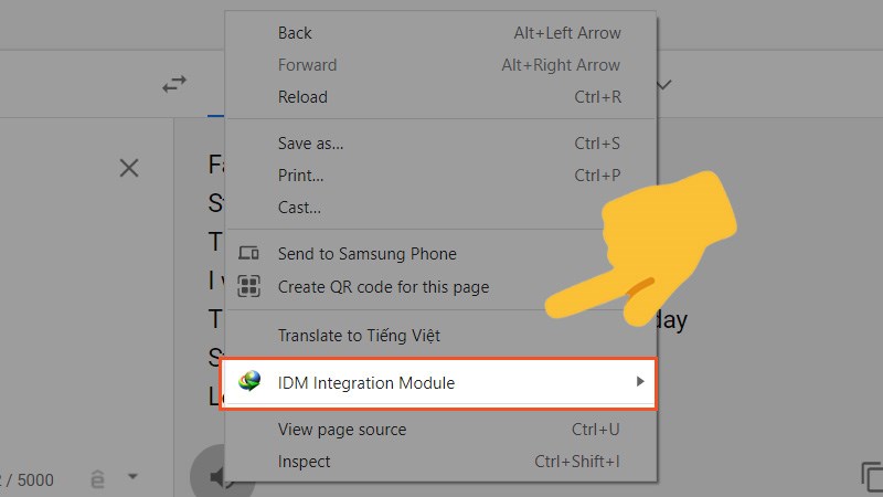 Chọn mục IDM Integration Module