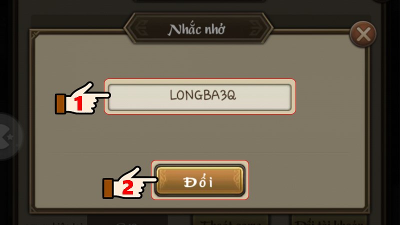 Nhập code có sẵn > Nhấn Đổi để nhận quà Nhập code có sẵn > Nhấn Đổi để nhận quà