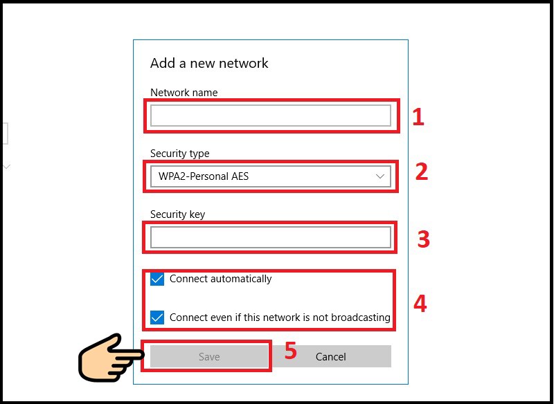 Nhập tên Wi-Fi tại Network name Nhập tên Wi-Fi tại Network name