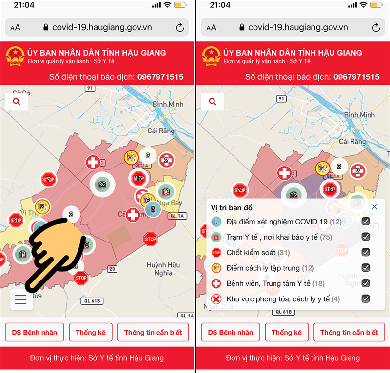 Chọn biểu tượng muốn hiện tr&ecirc;n bản đồ