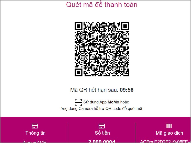 Quét mã QR để thanh toán