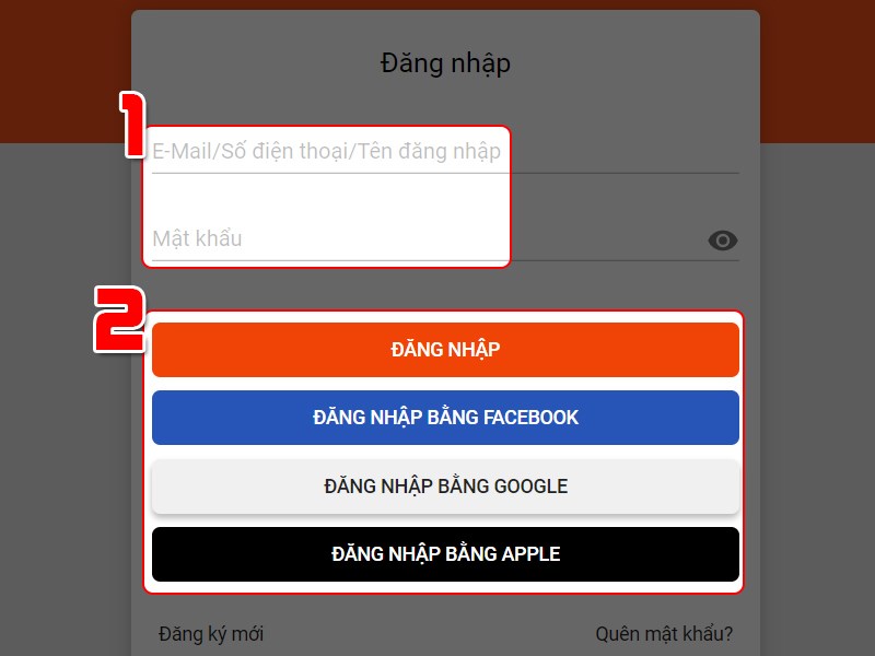 Đăng nhập tài khoản Đăng nhập tài khoản