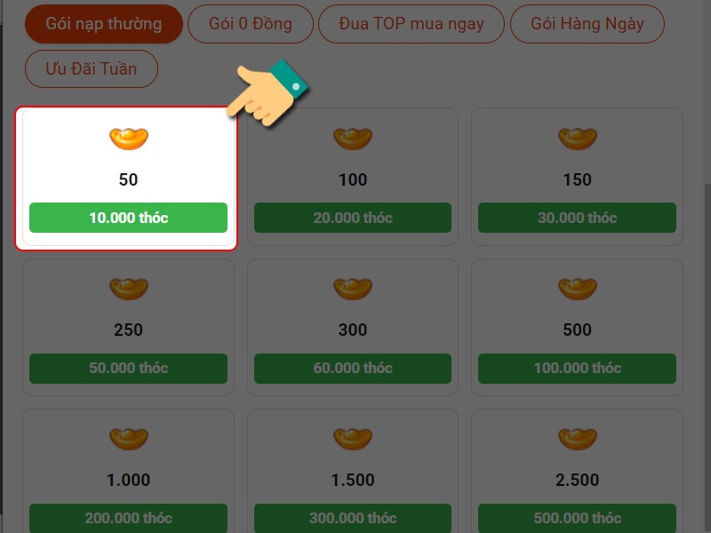 Gói nạp Gói nạp