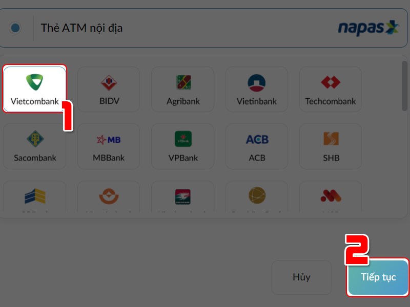 Chọn ngân hàng Chọn ngân hàng