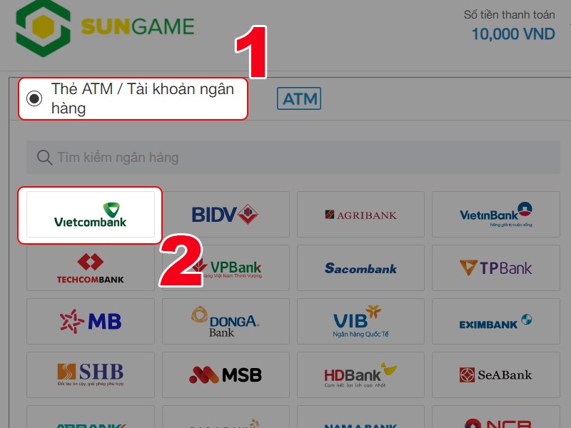 Chọn ng&acirc;n h&agrave;ng