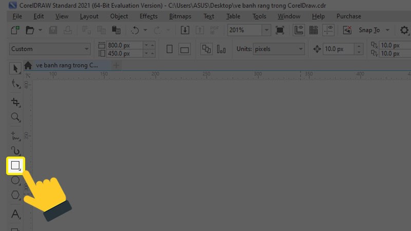 Chọn Rectangle tool 