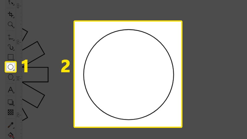 Chọn Ellipse tool v&agrave; vẽ h&igrave;nh tr&ograve;n